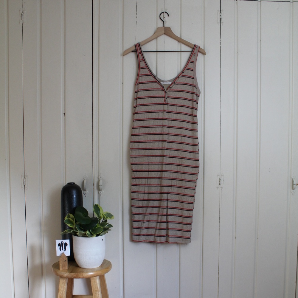 Sporty Striped Lush Midi Dress